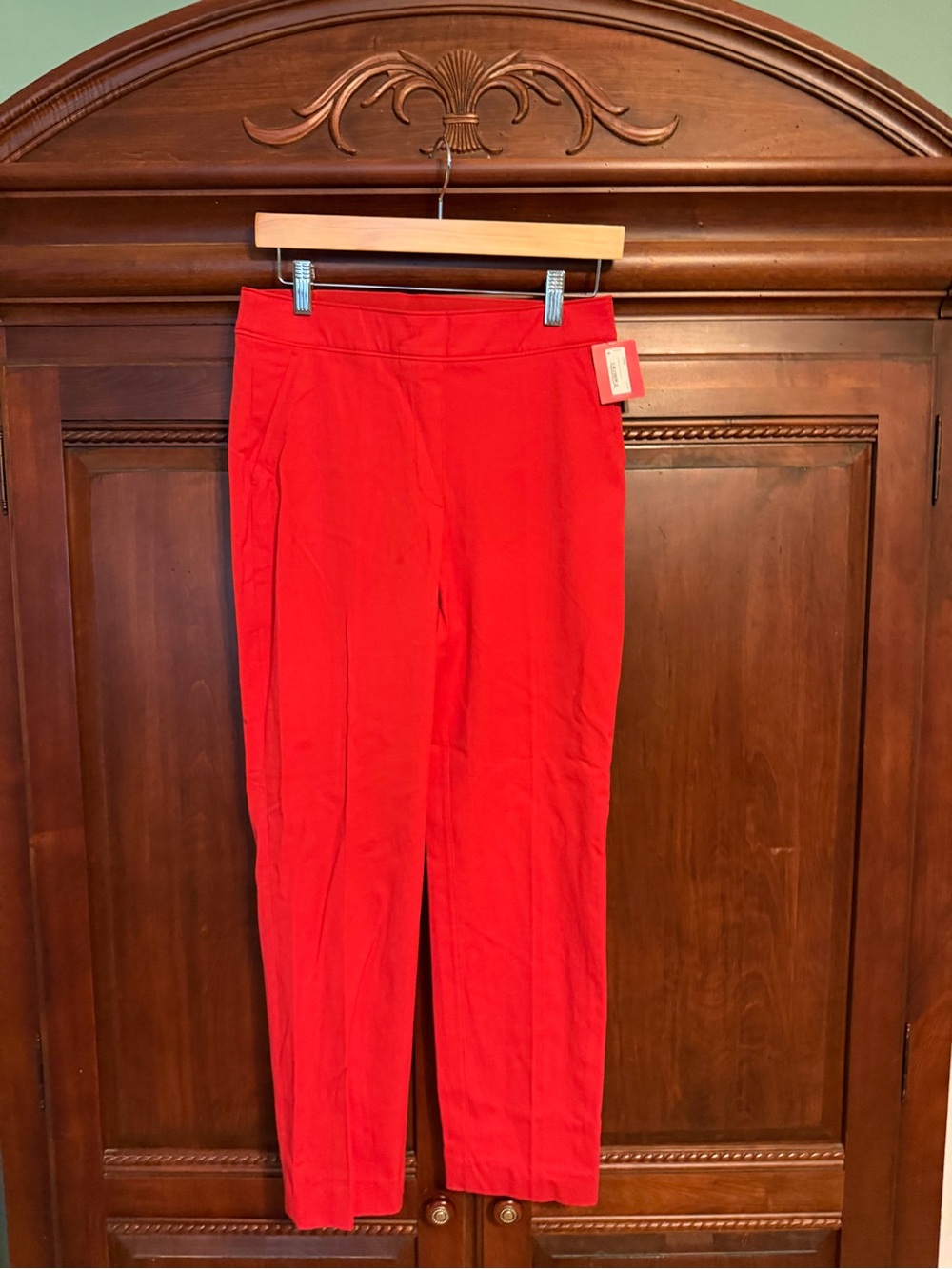 SPANX Red Straight-Leg Tailored Pants